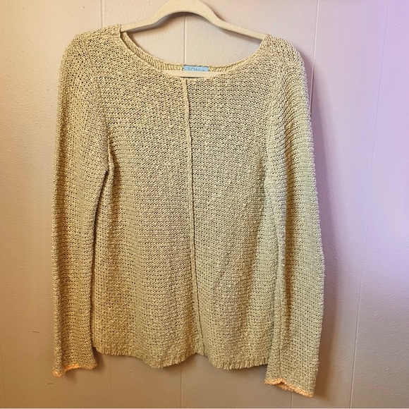 Yellow Sweater with Orange Trim - Picture 3 of 4